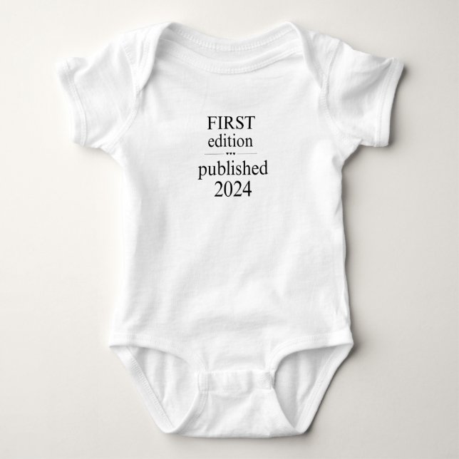 First Edition Published Year New Baby  Bodysuit (Front)