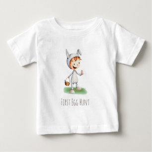First Egg Hunt Baby in Bunny Costume Easter T-Shirt