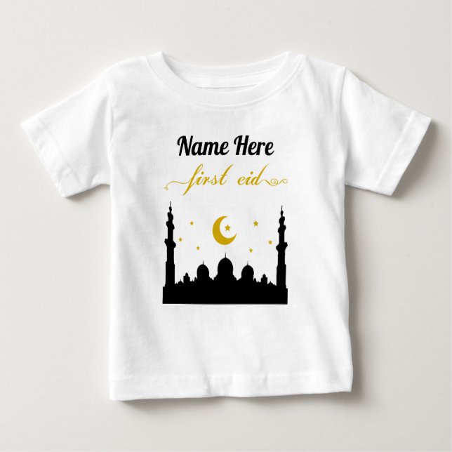 First Eid Custom Name Baby T-Shirt (Front)