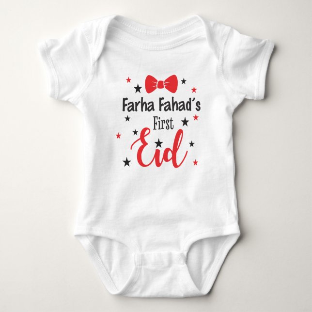 First Eid Personalised Baby Bodysuit (Front)