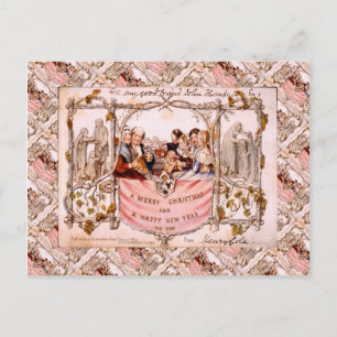 First ever Christmas card, England 1846 Holiday Postcard