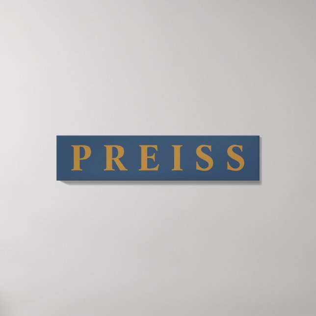 First/Family/Last Name Canvas Print (Front)