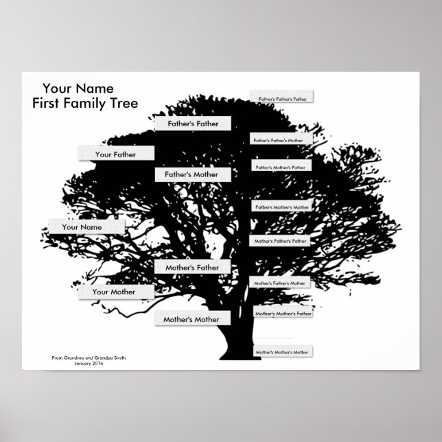 First Family Tree - Simple to Great Grandparents Poster (Front)