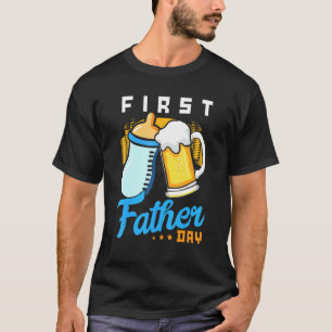 First Father Day Celebrationbeer Vs Milk Dad And S T-Shirt