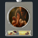 First Father’s Day: Baby Footprint Ornament<br><div class="desc">Make this Father’s Day extra special with this custom ornament,  featuring a loving image of a father’s hand with a baby’s foot. Personalise it with a name or date for a unique touch,  creating a cherished keepsake to treasure for years.</div>