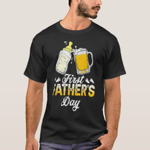 First Father s Day Beer Baby Bottle Daddy 2023 Da T-Shirt