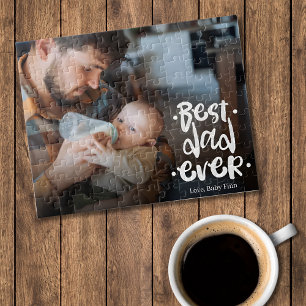 First Father’s Day Custom Photo Gift Best Dad Ever Jigsaw Puzzle