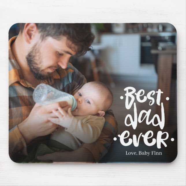 First Father’s Day Custom Photo Gift Best Dad Ever Mouse Pad (Front)