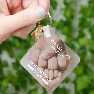 First Father’s Day Nailed It Keepsake Customisable Key Ring