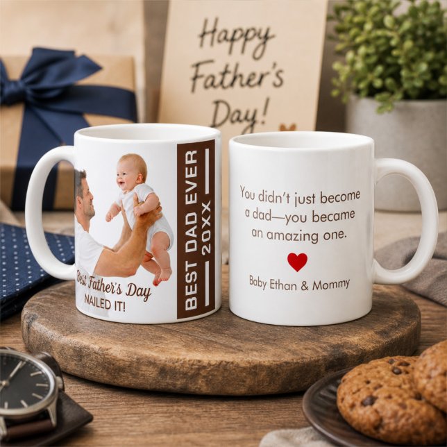 First Father’s Day Nailed It Personalised Keepsake Coffee Mug (Creator Uploaded)