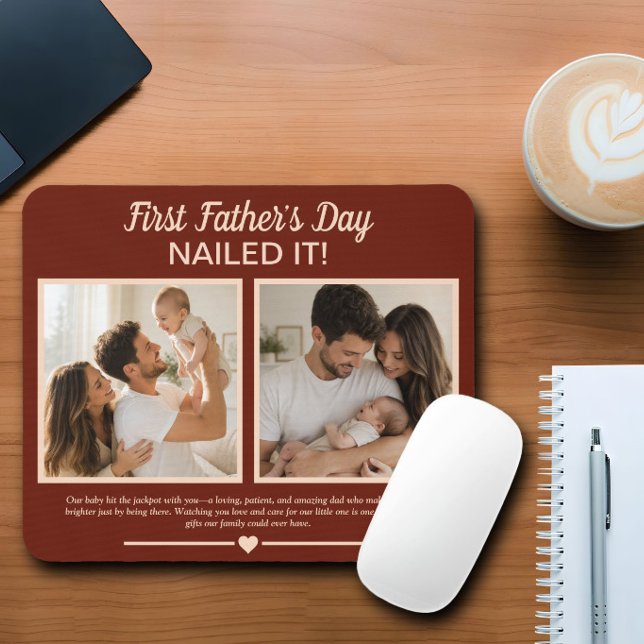 First Father’s Day Nailed It Personalised Photo Mouse Pad (Creator Uploaded)