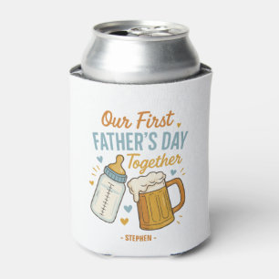 First Father’s Day Together – Beer & Baby Bottle Can Cooler