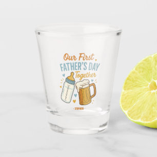 First Father’s Day Together – Beer & Baby Bottle Shot Glass