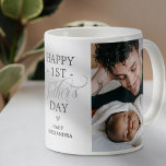 First Fathers Day 2 Photo Coffee Mug<br><div class="desc">Celebrate the first father’s day of your little one with the most beautiful and meaningful gift! Our personalised first father's day coffee mug is the perfect way to show your immense love and appreciation. Featuring 2 photos of precious family moments, the text 'happy 1st father’s day', a cute heart, and...</div>