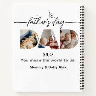 First Father's Day 3 Photos Collage Notebook