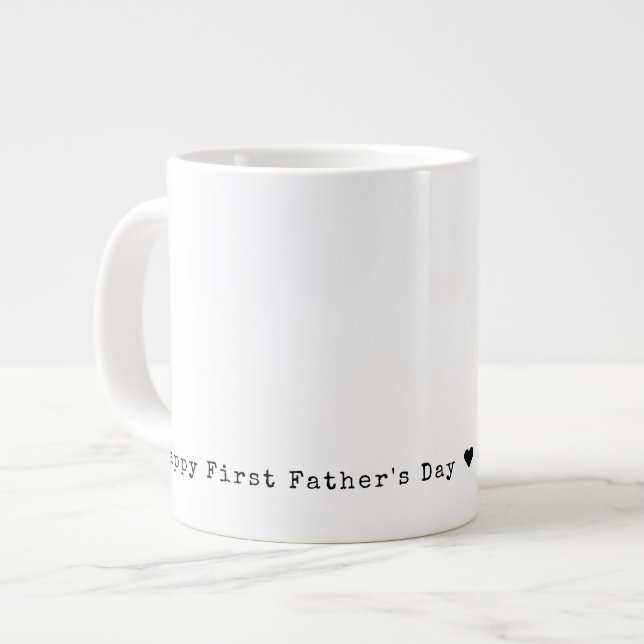 First Father's Day 3 Photos Large Coffee Mug (Front Left)