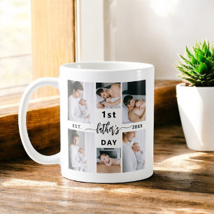 First Father's Day 6 Photo Collage Coffee Mug