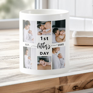 First Father's Day 6 Photo Collage Coffee Mug
