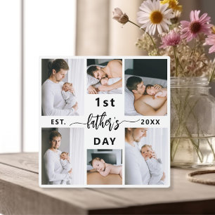 First Father's Day 6 Photo Collage Plaque