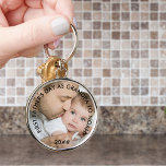 First Fathers Day as Grandpa Custom Year and Photo Key Ring<br><div class="desc">Create your own unique photo keychain for the new grandpa's first father's day. A perfect opportunity to add a photo of your new baby as a lovely keepsake and a timeless treasure to enjoy every day. The template is set up ready for you to add your own photo and customise...</div>