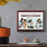 First Father's Day as Papa Wood Photo Plaque<br><div class="desc">Happy First Father's Day wood photo plaque with 3 of your favourite photos. The wording is fully editable and currently reads "happy first father's day as [baby name's] papa" and you can edit this to suit your occasion. This design has a colour palette of cream with brown typography. If you...</div>