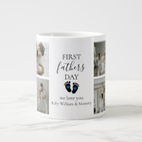 First Father's Day – Baby Footprints & Blue Hearts