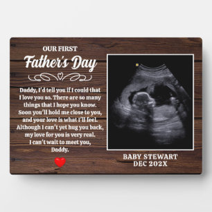 First Father's Day Baby Ultrasound Sonogram Plaque