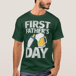 First Father's Day Beer Baby Bottle Daddy 2022 Dad T-Shirt