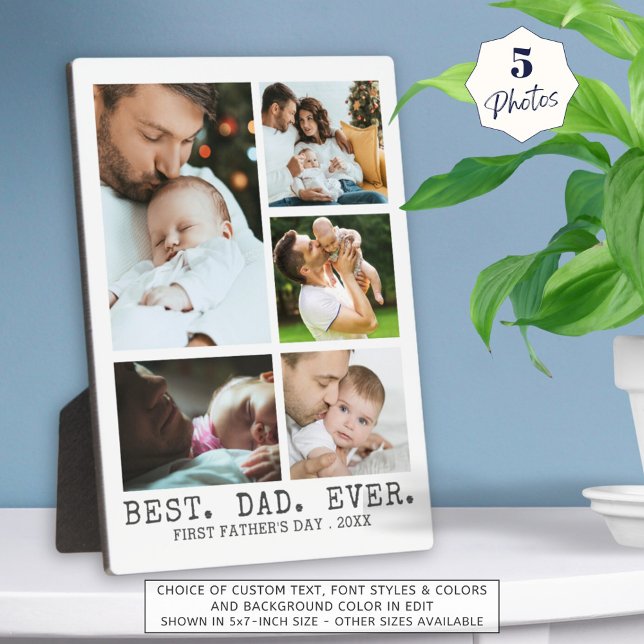 First Fathers Day BEST DAD EVER Photo Collage Plaque (Creator Uploaded)