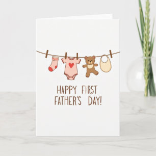 First Fathers Day Bib Bear Card