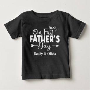 First Father's Day Black Baby T-Shirt