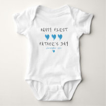 First Father's Day Blue Heart Custom