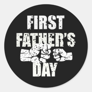 First Father's Day  Classic Round Sticker