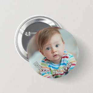 First Fathers Day Coolest Dad Ever Baby Photo Cool 6 Cm Round Badge
