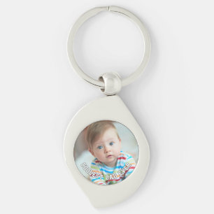 First Fathers Day Coolest Dad Ever Baby Photo Cool Key Ring
