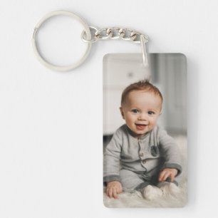 First Fathers Day Custom Baby Photo Key Ring