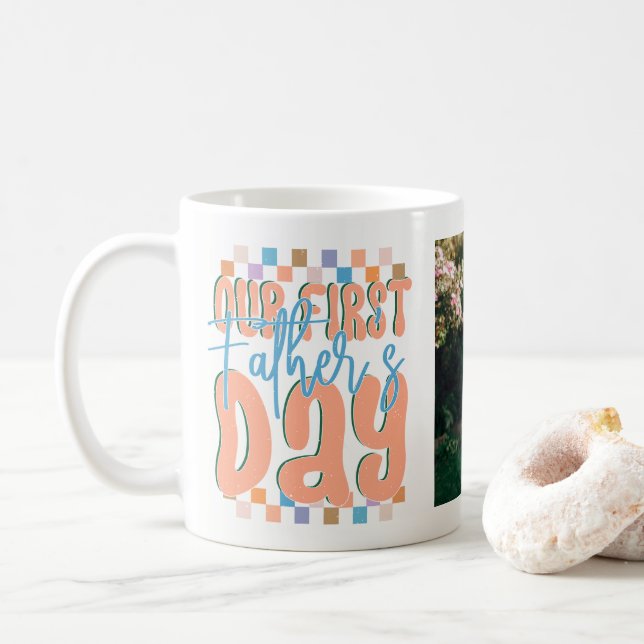 First Father's Day Custom Photo Coffee Mug (With Donut)