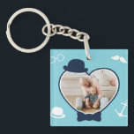 First Father's Day Custom Photo Cool Hipster Dad Key Ring<br><div class="desc">Personalised Father's Day gift for your dad to celebrate Father's Day. Whether it's for a new dad, stepdad, old and classic dad, or dad-to-be, the custom text function will get you covered. You can change the text to your desired wording and upload your own custom photo. Get something memorable and...</div>