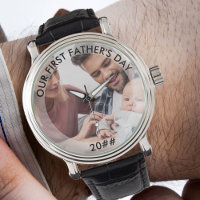First Fathers Day Editable Year Custom Photo