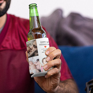 First Father's Day Gift Cute Photo Collage Can Cooler