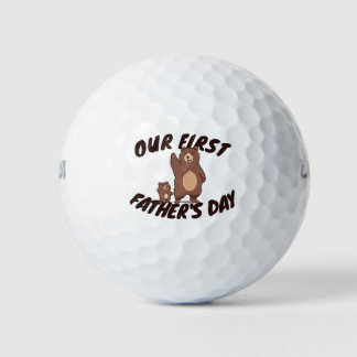 First Father's Day Golf Balls with Cute Bears