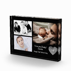 First Father's Day Love You Daddy Modern Simple Photo Block