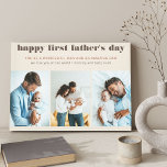 First Father's Day Name 3 Photo Cream Canvas Print<br><div class="desc">Create your own First Father's Day photo canvas using 3 of your favourite photos with your new baby. The template is set up for you to edit any or all of the wording which currently reads "happy first father's day .. you're a wonderful man and an amazing dad .. we...</div>
