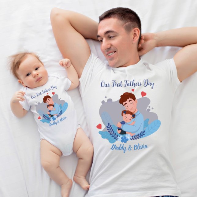 First fathers Day new dad and baby matching T-Shirt (Creator Uploaded)