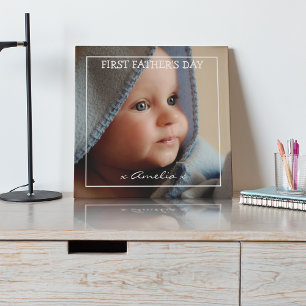 First Father's day photo and message Plaque