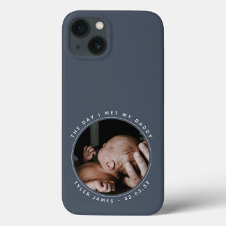 First Father's Day Photo Blue iPhone 13 Case
