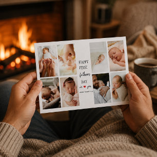 First Father's Day Photo Collage Card for Dad