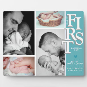 First father's Day Photo Collage Plaque  – Modern 