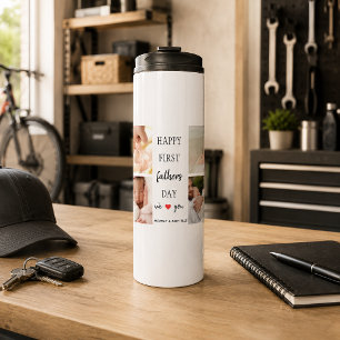 First Father's Day Photo Collage Thermal Tumbler