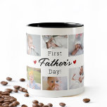 First Father's Day Photo Collage Two-Tone Coffee Mug<br><div class="desc">This modern and eye-catching First Father's Day Photo Collage Two-Tone Coffee Mug is the perfect gift for the first-time dad! Showcasing a unique design and the "First Father's Day" saying, it allows you to personalise it with cherished photos that celebrate your special family moments. The two-tone finish adds a stylish...</div>